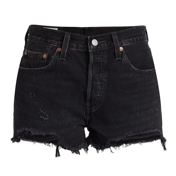 Levi’s 501 Original Wise Up Black High Rise Shorts Women’s Size 32 - Picture 13 of 13